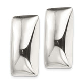 Sterling Silver Polished Non-Pierced Rectangle Earrings